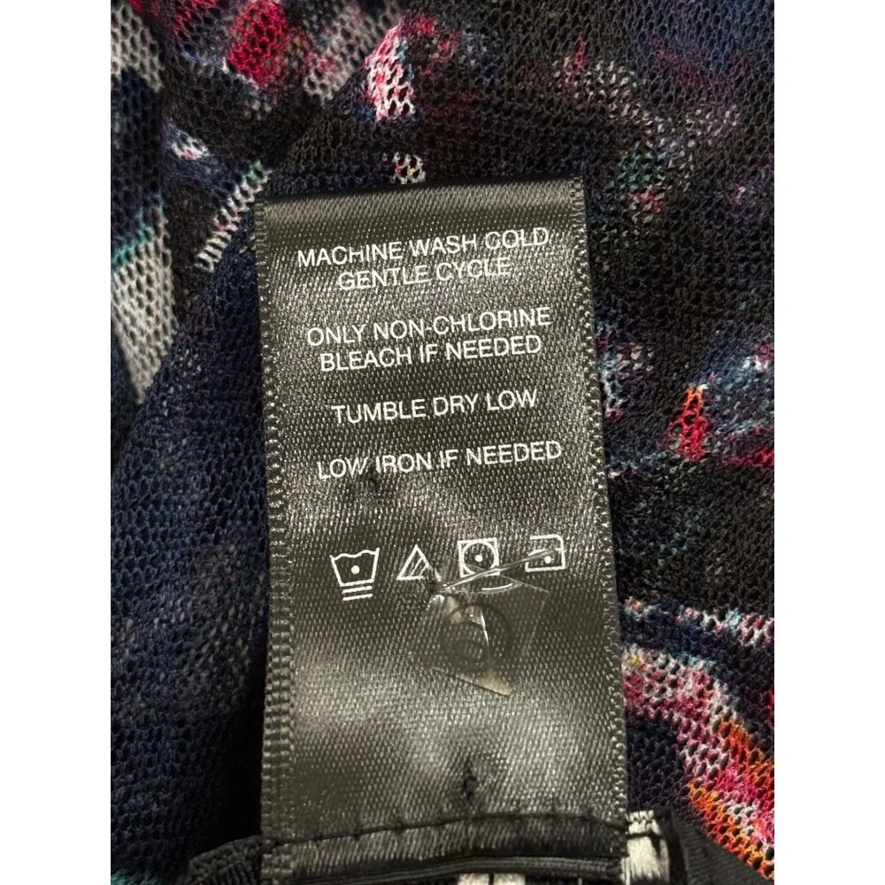 Ali Miles Womens Cardigan Open Front Sheer Abstract Lightweight Artsy Size M - Picture 6 of 8